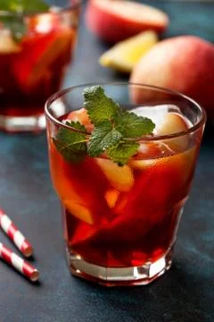 Peach ice tea Stock Photos