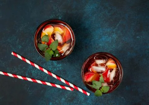 Peach ice tea Foto stock