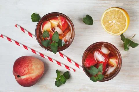 Peach ice tea Foto stock
