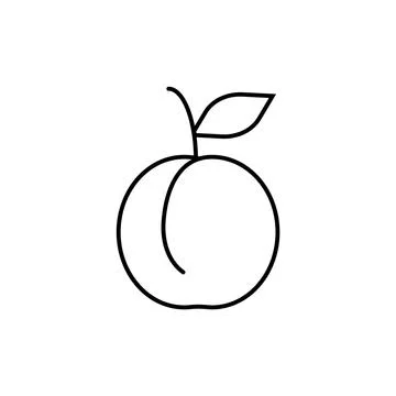 Peach icon element of fruit icon for mobile concept and web apps. Thin line p Stock Illustration