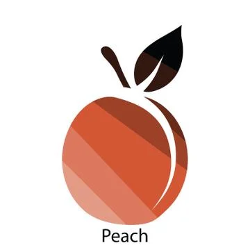 Peach icon Stock Illustration