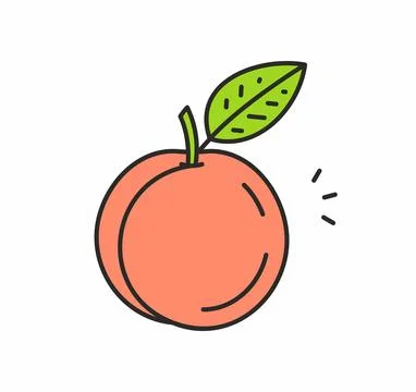 Peach icon Stock Illustration