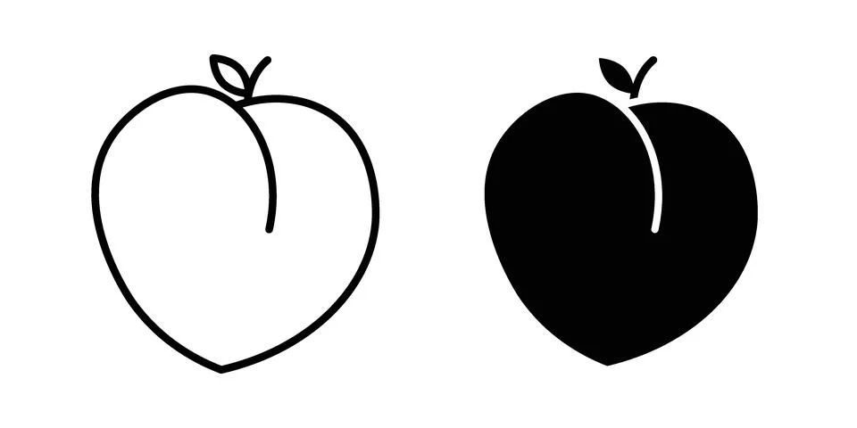 Peach icon Illustration set. Vector Eps10 for apps Stock Illustration