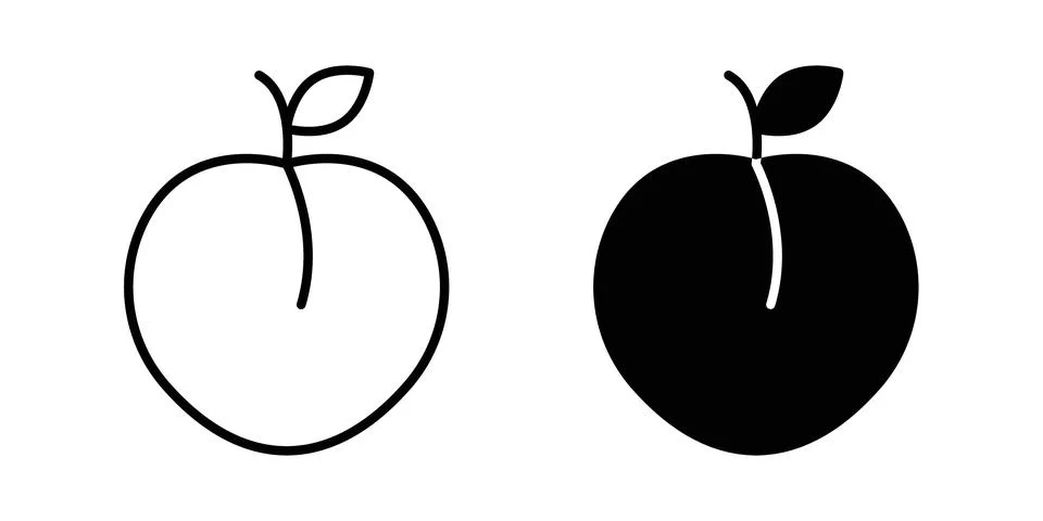Peach icon vector editable eps10 Stock Illustration