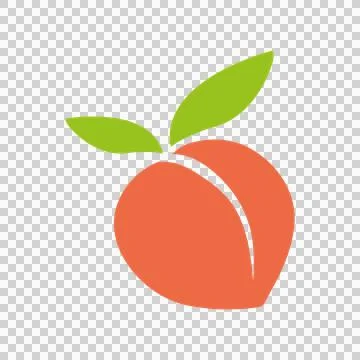 Peach icon,vector illustration. Flat design style. 스톡 일러스트