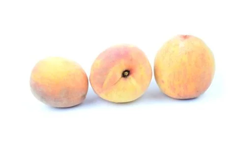 Peach isolate. Peach slice on white Stock Photos