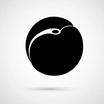 Peach  isolated on background Stock Illustration