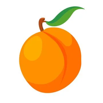 Peach isolated vector icon. Fruit icon isolated. Stock Illustration