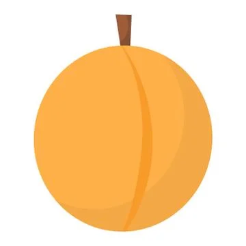 Peach isolated vector illustration Stock Illustration