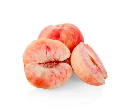 Peach with isolated on white background Stock Photos