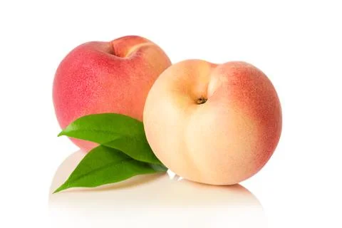 Peach isolated on white background Stock Photos