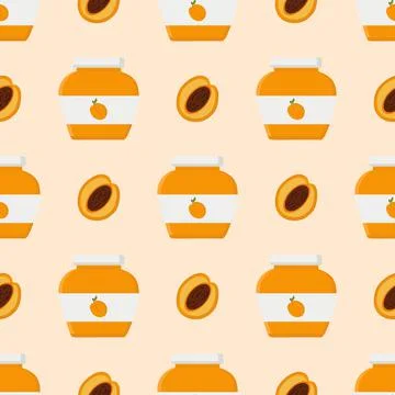 Peach jam pattern Stock Illustration