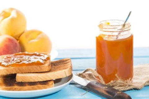 Peach jam Stock-Fotos
