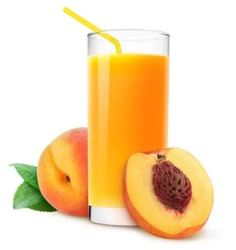 Peach juice Stock Photos