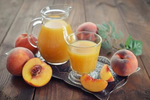 Peach juice Foto stock