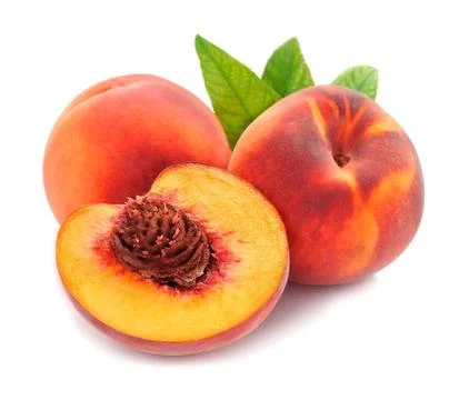 Peach with leaves Foto stock