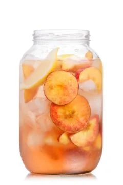 Peach lemonade jar Stock Photos