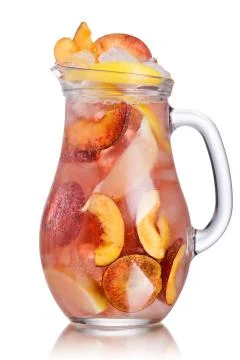 Peach lemonade pitcher Stock Photos