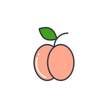Peach line color icon vector illustration Stock Illustration