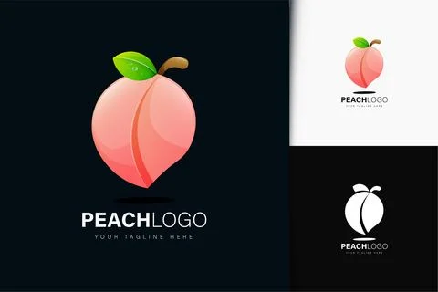 Peach logo design with gradient Stock Illustration