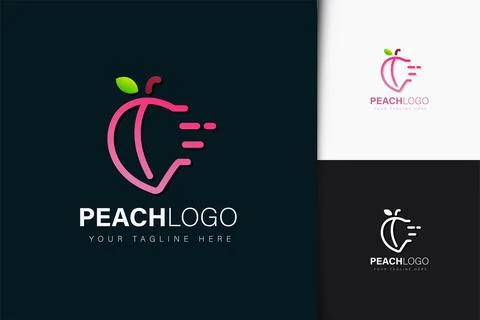 Peach logo design with gradient Stock Illustration