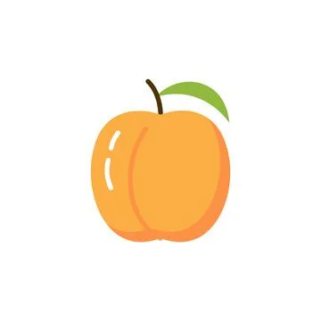 Peach logo line icon vector juicy symbol illustration design. Tropical peach Stock Illustration