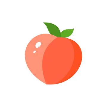 Peach nectarine fruit vector color icon. EPS 10. Tropical fruits illustration Illustrazione stock