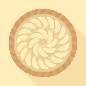 Peach or Apple pie on yellow background vector illustration Stock Illustration