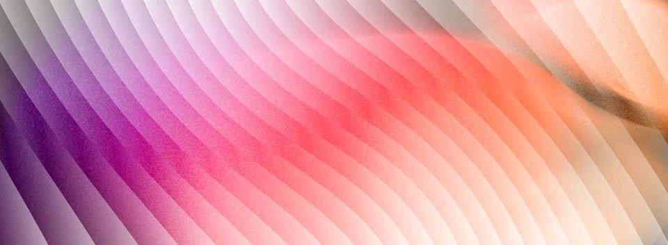 Peach orange ribbed gradient abstract glass background with soft smooth wave Stock Illustration