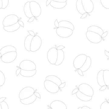 Peach Outline Seamless Background Stock Illustration
