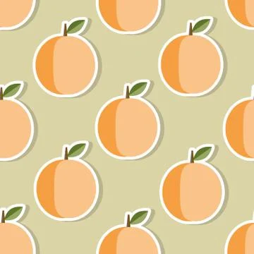 Peach pattern. seamless texture with ripe peaches Stock Illustration