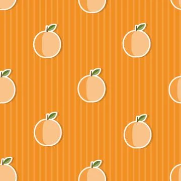 Peach pattern. seamless texture with ripe peaches 스톡 일러스트
