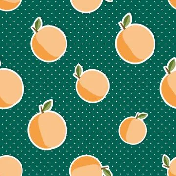 Peach pattern. seamless texture with ripe peaches Stock Illustration