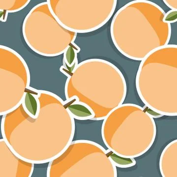 Peach pattern. seamless texture with ripe peaches Stock Illustration