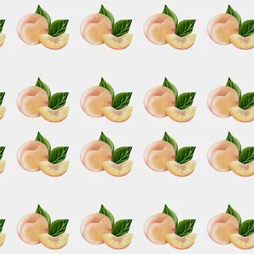 Peach pattern in watercolor design perfect for textile and packaging applic.. Stock Illustration