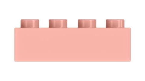 Peach Pearl Lego Block Isolated on a White Background. Stock Illustration