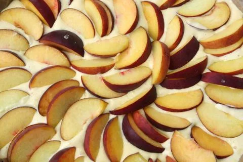 Peach pie close up Stock Photos