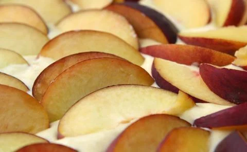 Peach pie close up Stock Photos