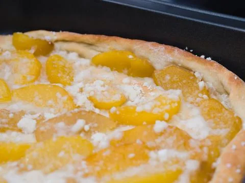 Peach Pie Closeup Stock Photos