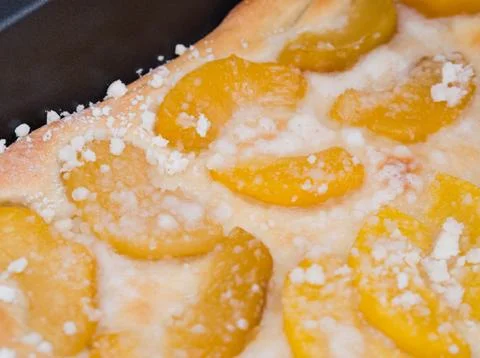 Peach Pie Closeup Stock Photos