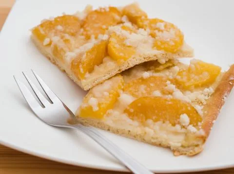 Peach Pie Closeup Stock Photos
