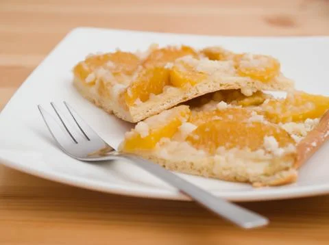 Peach Pie Closeup Stock Photos