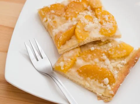 Peach Pie Closeup Stock Photos