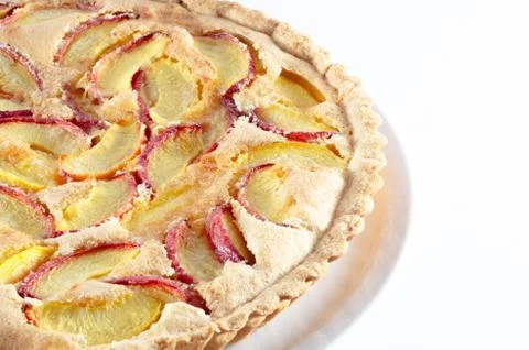 Peach pie isolated on white background Stock Photos