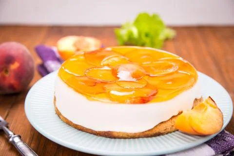 Peach pie Stock Photos