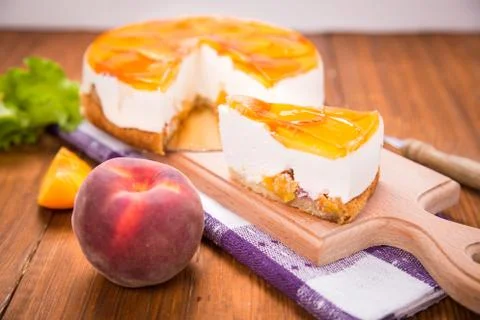 Peach pie Stock Photos