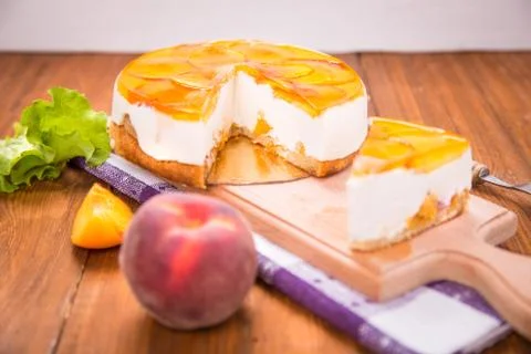 Peach pie Stock Photos