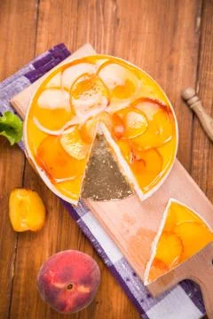 Peach pie Stock Photos