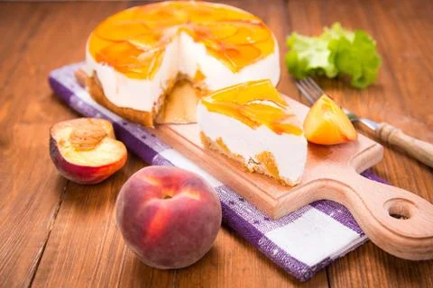 Peach pie3 Stock Photos