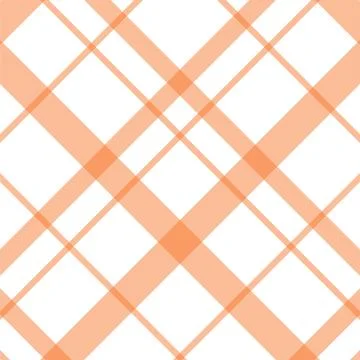 Peach plaid pattern fabric texture background Stock Illustration